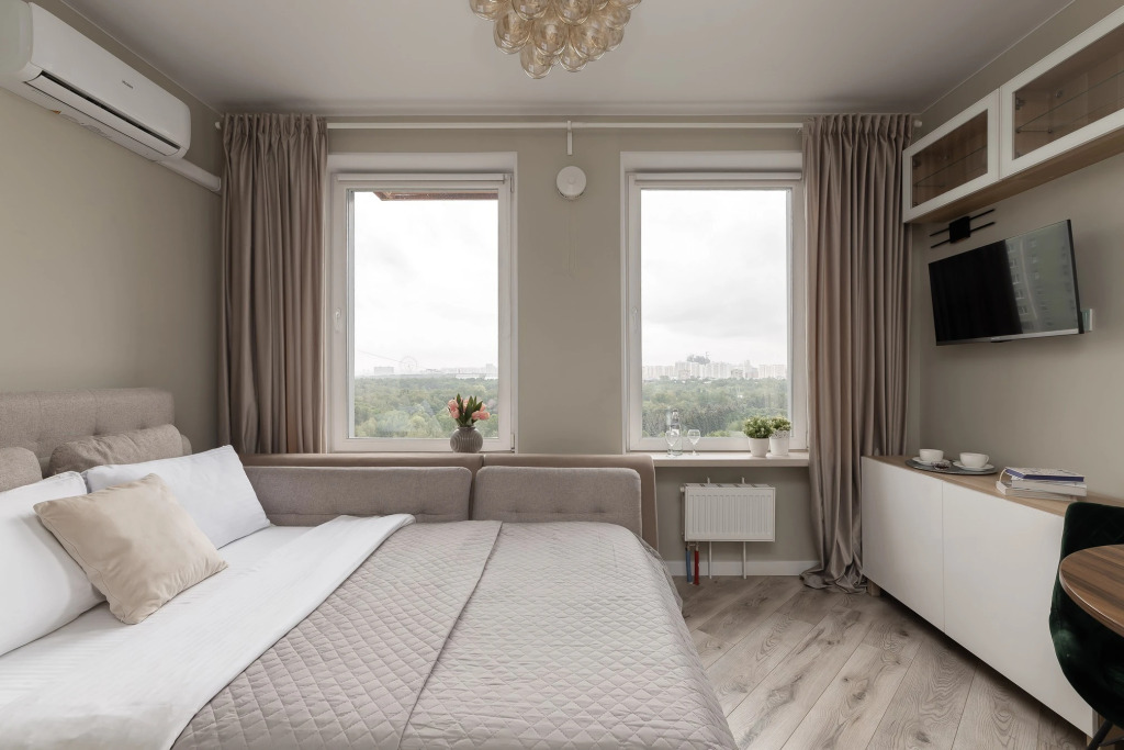 Апартаменты SMART LOFTS | Veranda на 13 этаже с видом на Останкинскую башню рядом с метро