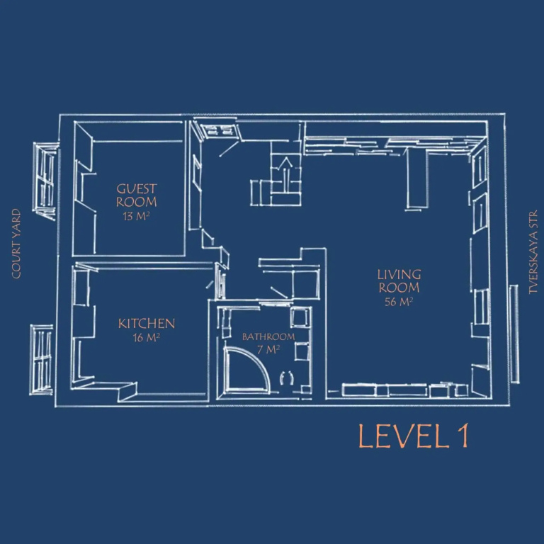 Квартира GM Apartments Двухэтажные с видом на Тверскую