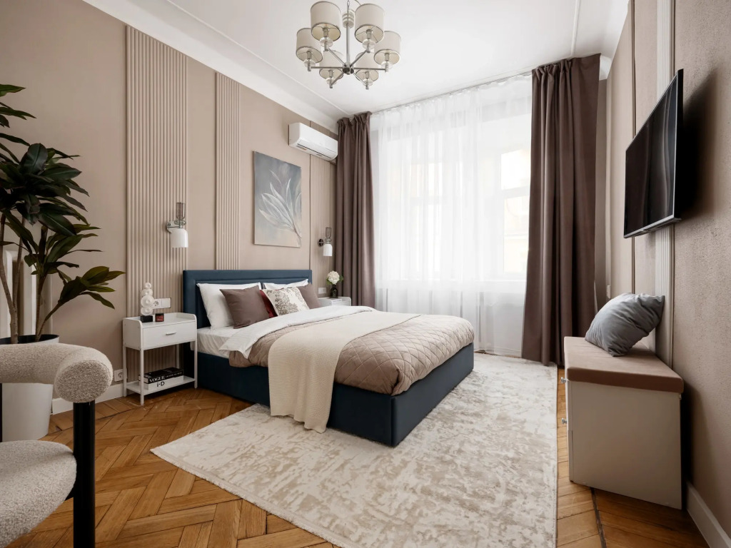 Квартира GM Apartments Четверка на Патриках в вишнёвых тонах