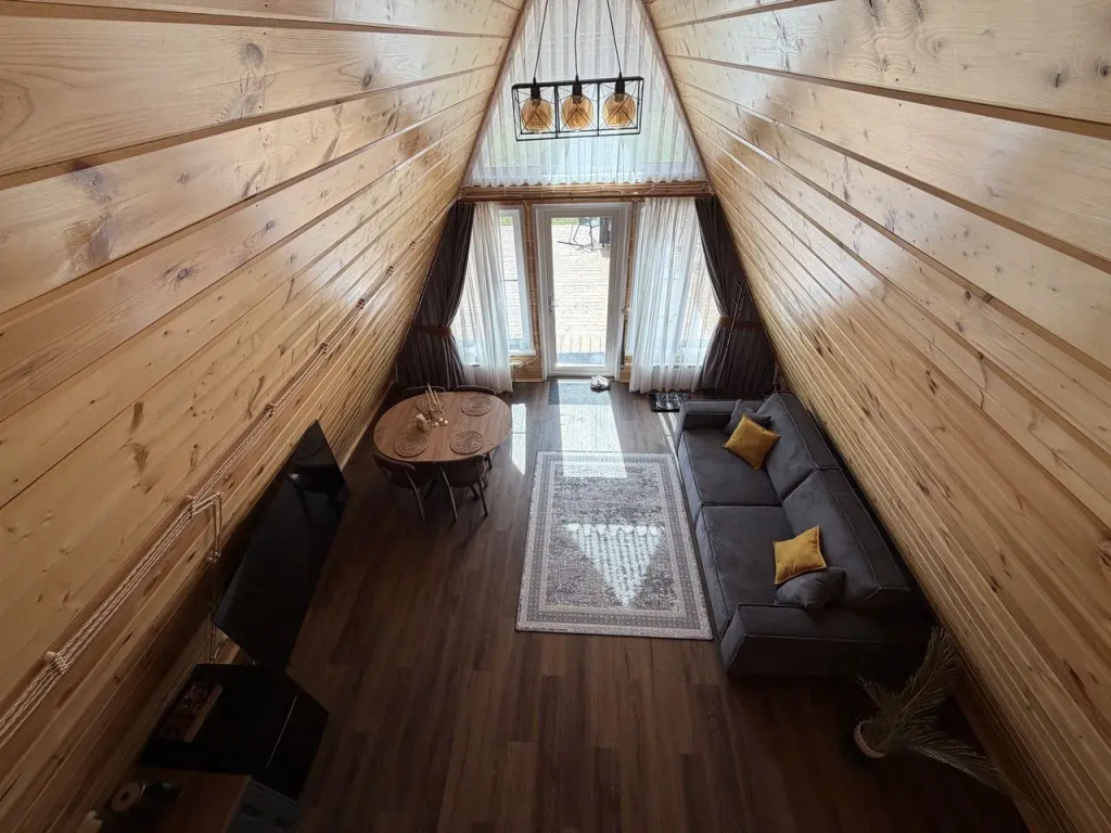 Частный дом A-frame Графит из дерева 4х местный Ривер Хаус - фото 10