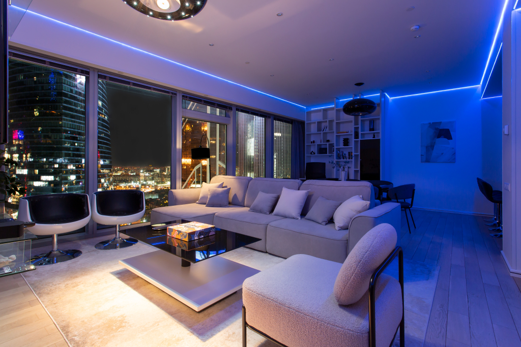 Апартаменты Sky City Moscow 51 Этаж! 140 метров! Саундбар! Подсветка под любое настроение! Дорогой вид на башни и город!