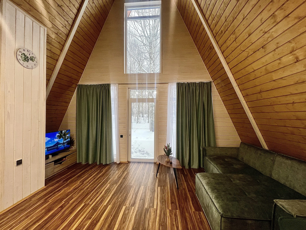 Гостевой дом Чудесный A-frame Оливка с сауной