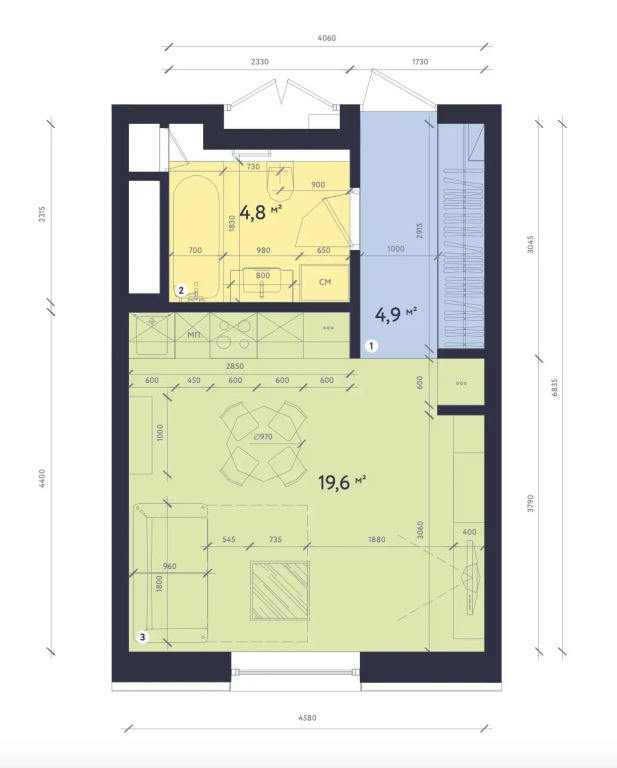 Апартаменты #1 Cosy studio for 2+1 by Lo Apartments