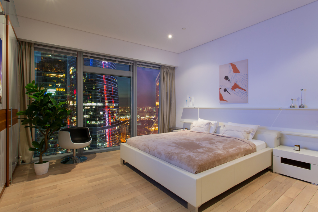 Апартаменты Sky City Moscow 51 Этаж! 140 метров! Саундбар! Подсветка под любое настроение! Дорогой вид на башни и город!