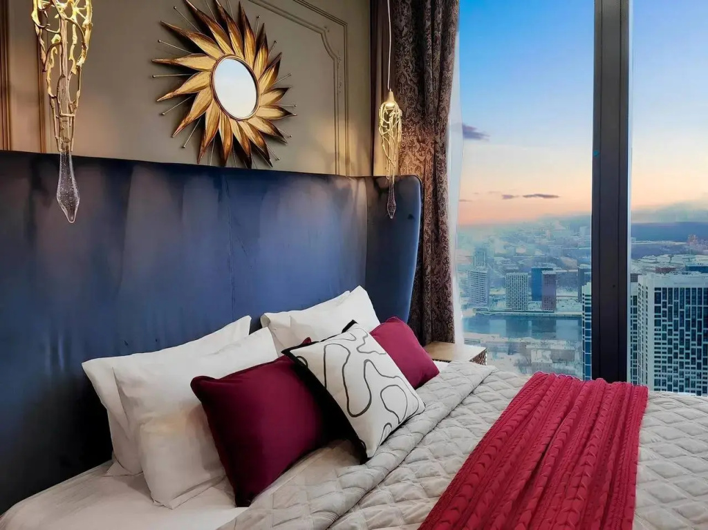 Апартаменты Sky City Moscow Уютная Студия на 43 этаже с видом на закат! Lux дизайн! Виден весь город!