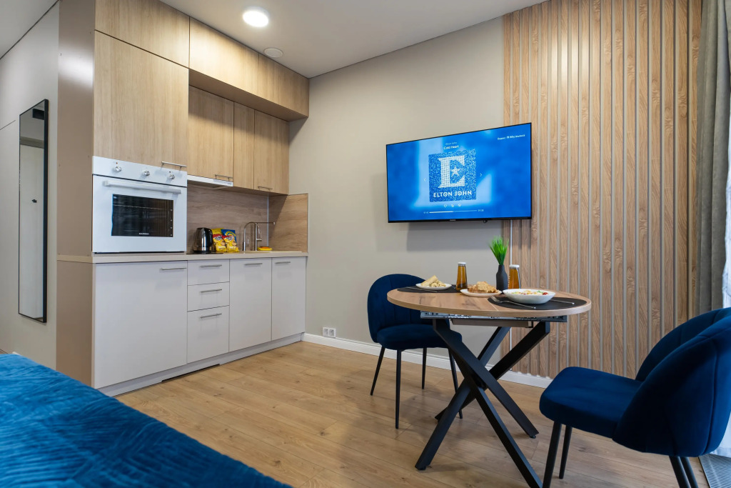 Апартаменты Lalapart Blue Sunset с панорамными окнами на 29 этаже в 3 минутах от м Дмитровская