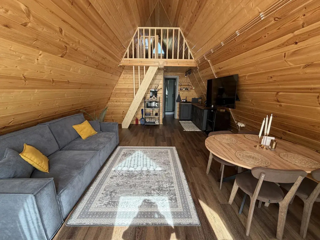 Частный дом A-frame Графит из дерева 4х местный Ривер Хаус - фото 3