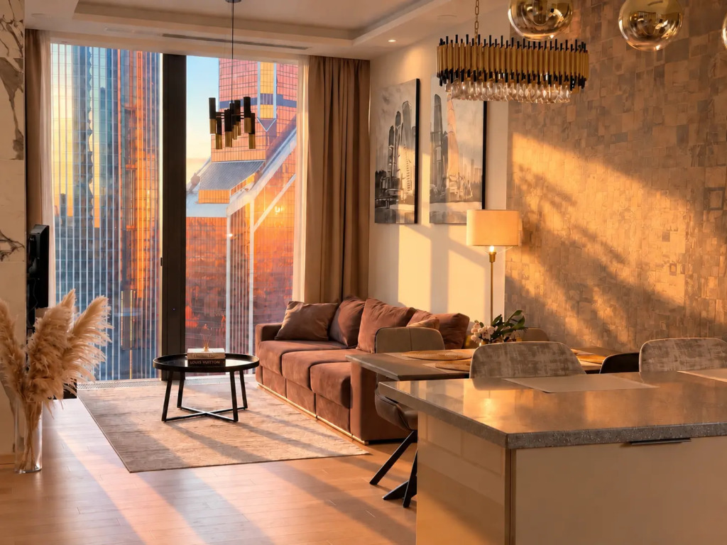Апартаменты Sky City Moscow Эксклюзивный мраморный! Редкая широкая панорама на все башни Москва Сити! Алиса Макс