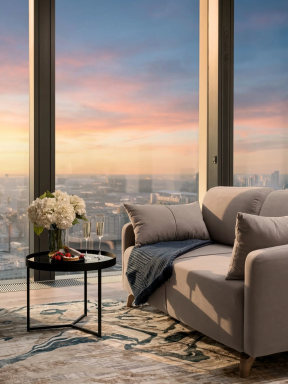 Квартира GM Apartments в Moscow City c панорамным видом