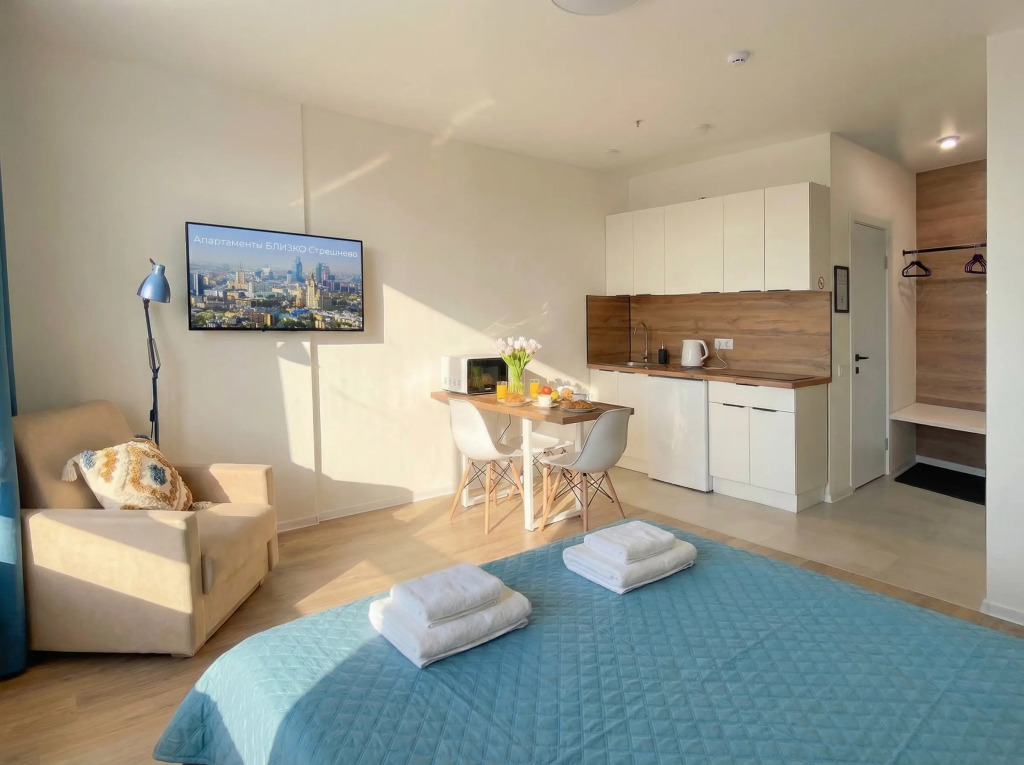 Квартира студия 22 м² 2 кровати