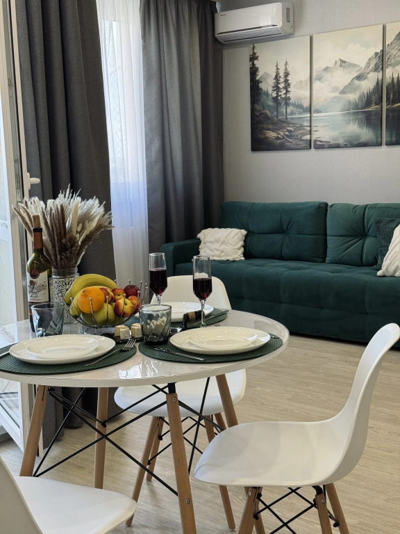 Квартира Новая Студия 43 м² с Видом на Город 2 Кровати
