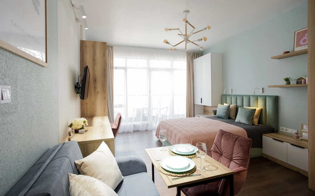 Апартаменты in the White Sails Complex with a Swimming Pool and Sea View