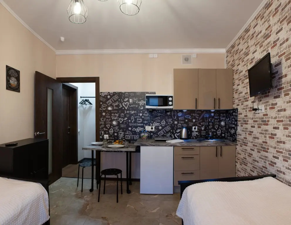 Квартира ElenaSweetHome на Домодедовской Лофт с двумя односпальными кроватями