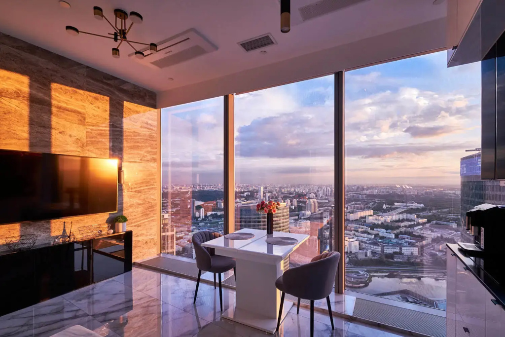 Апартаменты Sky City Moscow 80 этаж Вид на МГУ, Лужники, Парк победы, Воробьевы горы! Уникальный вид!