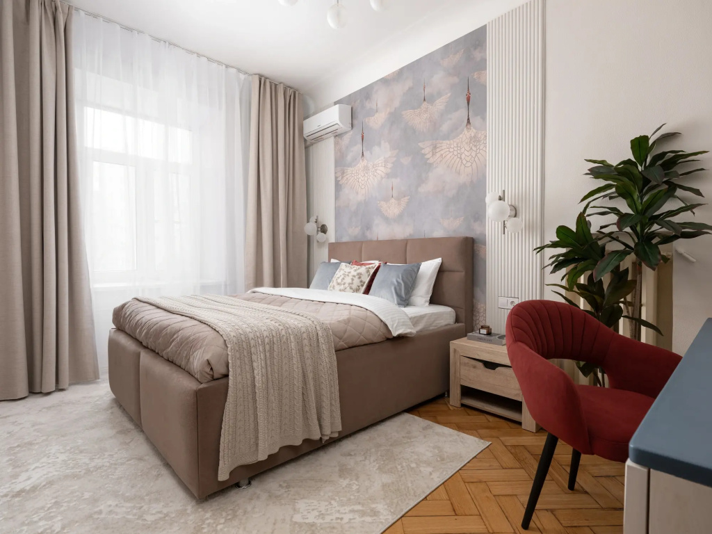 Квартира GM Apartments Четверка на Патриках в вишнёвых тонах