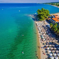 Отель Flegra Beach Hotel Греция, Пефкохори - отзывы, цены и фото номеров - забронировать отель Flegra Beach Hotel онлайн пляж фото 2