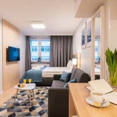 Отель Q17 Apartments Польша, Вроцлав - отзывы, цены и фото номеров - забронировать отель Q17 Apartments онлайн комната для гостей фото 2