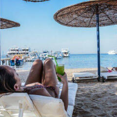 Отель Alia Beach Resort Египет, Хургада - отзывы, цены и фото номеров - забронировать отель Alia Beach Resort онлайн пляж фото 4