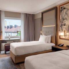 Отель Hilton Munich City Германия, Мюнхен - 9 отзывов об отеле, цены и фото номеров - забронировать отель Hilton Munich City онлайн комната для гостей фото 6