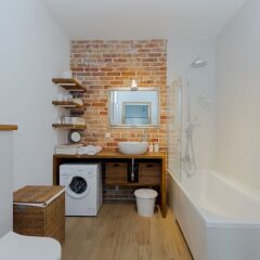 Отель ShortStayPoland Marymoncka (B22) Польша, Варшава - отзывы, цены и фото номеров - забронировать отель ShortStayPoland Marymoncka (B22) онлайн ванная фото 2
