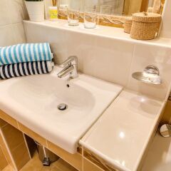 Гостиница OREKHOVO APARTMENTS with two bedrooms near Tsaritsyno park в Москве отзывы, цены и фото номеров - забронировать гостиницу OREKHOVO APARTMENTS with two bedrooms near Tsaritsyno park онлайн Москва ванная фото 2
