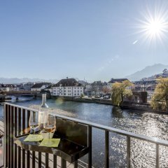 Отель The Tourist City & River Hotel Lucerne Швейцария, Люцерн - отзывы, цены и фото номеров - забронировать отель The Tourist City & River Hotel Lucerne онлайн балкон