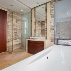 Отель Deluxe Villa in Mingyue Mountain and Stream ванная