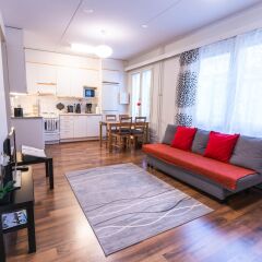 Апартаменты Helppo Hotelli Apartments Jyväskylä Ювяскюля комната для гостей