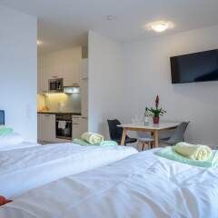 Апартаменты FeelGood Apartments Seestadt Green Living Вена комната для гостей фото 4