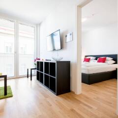 Отель Duschel Apartments Wien-Hauptbahnhof Австрия, Вена - отзывы, цены и фото номеров - забронировать отель Duschel Apartments Wien-Hauptbahnhof онлайн комната для гостей фото 2