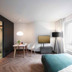 Отель SMARTments business München Parkstadt Schwabing комната для гостей