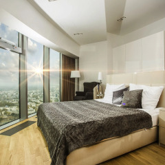 Отель Apartamenty Sky Tower Улучшенные апартаменты с различными типами кроватей