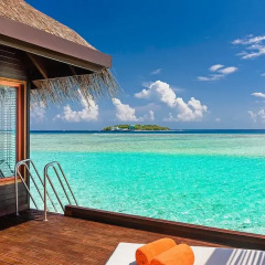 Отель Sheraton Maldives Full Moon Resort & Spa 5* Бунгало с различными типами кроватей фото 7