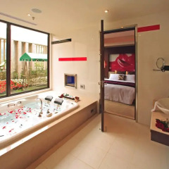 Отель Amain Boutique Motel Danshui 3* Люкс с различными типами кроватей фото 6