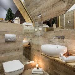 Отель Domki KarpielÓwka Luxury Chalet Косцелиско ванная