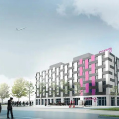 Отель Moxy Vienna Airport Стандартный номер с различными типами кроватей фото 3