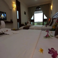 Отель Hoi An River Palm Villas 3* Улучшенная вилла с различными типами кроватей фото 11