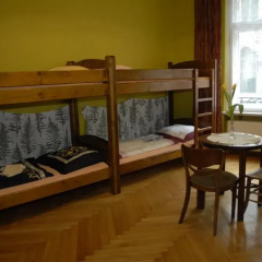 Hostel Mleczarnia Кровать в общем номере с двухъярусной кроватью фото 9