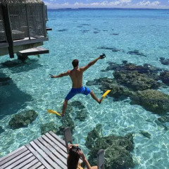 Отель Hilton Moorea Lagoon Resort and Spa 5* Бунгало Премиум с различными типами кроватей фото 7