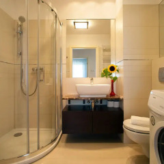 Отель Platinum Towers Central Apartments Польша, Варшава - отзывы, цены и фото номеров - забронировать отель Platinum Towers Central Apartments онлайн ванная фото 2