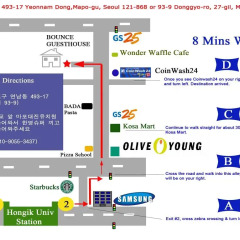Отель Bounce Guesthouse Hongdae (Foreigners Only) городской автобус