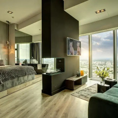 Отель Apartamenty Sky Tower Улучшенные апартаменты с различными типами кроватей фото 13
