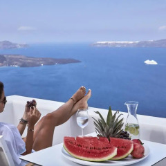 Отель Alti Santorini Suites Люкс с двуспальной кроватью фото 22