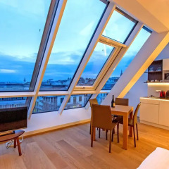 Апартаменты Wienwert Apartments Getreidemarkt Студия Делюкс с различными типами кроватей фото 9