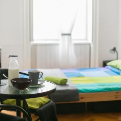 Friends Hostel and Apartments Budapest Стандартный номер с различными типами кроватей (общая ванная комната) фото 3