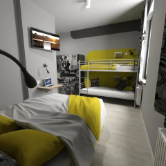 La Guitarra Hostel Poznań Стандартный семейный номер с двуспальной кроватью