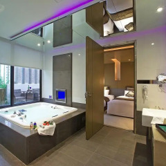 Отель Amain Boutique Motel Danshui 3* Люкс с различными типами кроватей фото 8