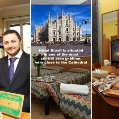 Hotel Brasil Milan Номер Эконом с разными типами кроватей (общая ванная комната) фото 5