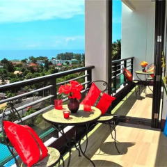 Апартаменты Sea & Sky Karon 2 bedrooms Apartment Sea View балкон