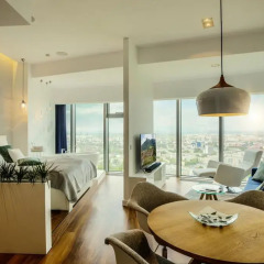 Отель Apartamenty Sky Tower Улучшенные апартаменты с различными типами кроватей фото 9